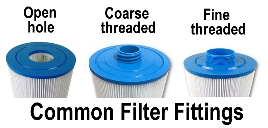Three common hot tub filter mounting methods