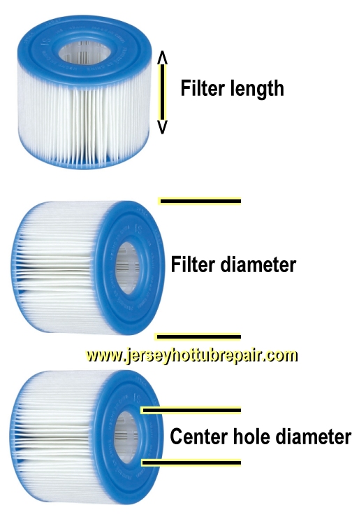 You need three measurements to select a hot tub filter